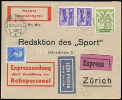 1933 Expressz Légi Levél Zürichbe / Express Airmail Cover To Zürich - Sonstige & Ohne Zuordnung