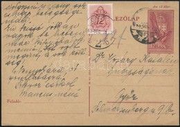 1943 Levelezőlap 12f Portóval - Other & Unclassified