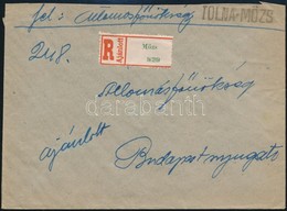 1944 Ajánlott Levél TOLNA-MÖZS Pályaudvari Bélyegzéssel / Registered Cover - Other & Unclassified