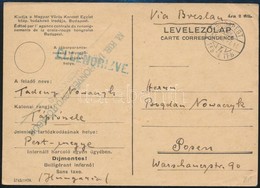 1939 Lengyel Internált Táborból Levél ,,M. Kir. I/8 Honvéd Gyűjtótábor Parancsnokság' - Sonstige & Ohne Zuordnung