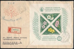 1958 FIP (I.) - Virág (I.) Blokk Ajánlott Levélen Nezvál Ferenc Igazságügyminiszternek (8.500) - Otros & Sin Clasificación