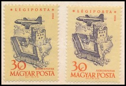 ** 1958 Repülő (VI.) 30f Elcsúszott Középrésszel (törés) - Other & Unclassified