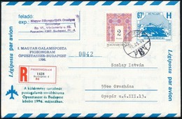 1996 Ajánlott Díjjegyes Levél Galambpostával 'BUDAPEST' - Orosháza - Sonstige & Ohne Zuordnung