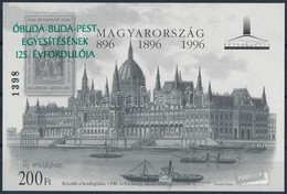 ** 1998/F6 Óbuda-Buda-Pest Egyesítésének 125. évfordulója Emlékív Feketenyomat, Zöld Felülnyomással (12.000) - Sonstige & Ohne Zuordnung