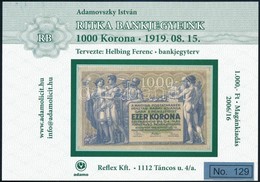 ** 2006 Ritka Bankjegyek 1000K Előoldal Emlékív - Sonstige & Ohne Zuordnung