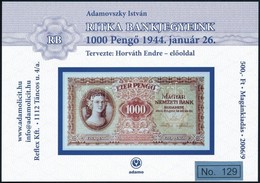 ** 2006 Ritka Bankjegyek 1000P Előoldal Emlékív - Other & Unclassified