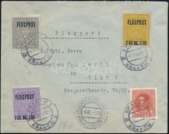 1918.07.09. Légi Levél Krakkóból Bécsbe /   Mi 225-227 On Airmail Cover From Krakow To Vienna - Sonstige & Ohne Zuordnung
