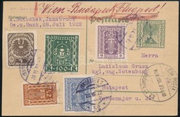 1922 Légi Levelezőlap Bécsből Budapestre - Other & Unclassified