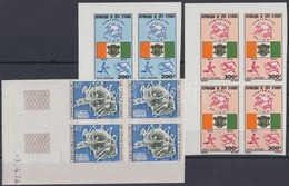 ** 1974 100 éves Az UPU Vágott Sor Mi 458-460 Négyestömbök - Other & Unclassified