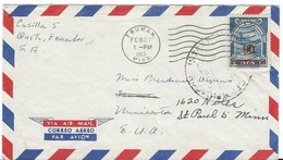 COVER CORREO AERO - AIR MAIL - QUITO - ST-PAUL - MINNESOTA - TRUMAN. - Equateur