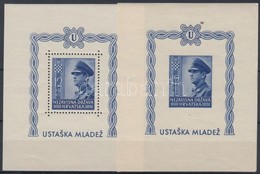 ** 1943 Usztasa Ifjúság Blokkpár Mi 4 A+B (cellulózdarab A Vágott Papírjában) - Other & Unclassified