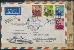 1970 Levél Hajópostával Romániába, Visszaküldve 'HOSPITALDIENST VIETNAM' + újságcikk - Other & Unclassified