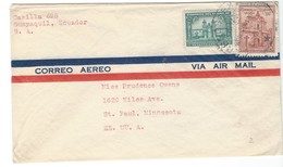 COVER CORREO AERO - AIR MAIL - GUAYAQUIL - ST.PAUL - MINNESOTA - Equateur