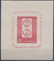 ** 1958 100 éves A Román Bélyeg Blokk Mi 41 - Sonstige & Ohne Zuordnung