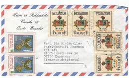 COVER CORREO AERO - AIR MAIL - HELEN DE ROTHSCHILD - QUINTO - KONSTANZ - ALEMANIA. - Equateur