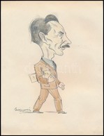 Gebhardt Béla (1901-1990): Újságíró (karikatúra) 1944. Színes Ceruza, Papír, Jelzett, 24×17 Cm - Other & Unclassified
