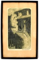 Mende Gusztáv (1899-1963): Próbanyomat. Rézkarc, Papír, Jelzett, üvegezett Keretben, Paszpartuban, 22x13 Cm - Other & Unclassified