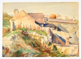 Z. Soós István (1900-2002): Házak A Domboldalon 1923. Akvarell, Papír, Jelzett, üvegezett Keretben, 25×35 Cm - Other & Unclassified