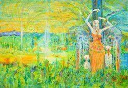 Mónus Viktor(1983-): Bűbáj. Akril, Karton. Jelzett. 70x100 Cm - Otros & Sin Clasificación