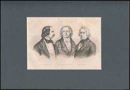 Cca 1840 Beethoven, Rauch, Kaulbach Zeneszerzők Rézmetszetű Portréja. 12x17 Cm Paszpartuban - Prints & Engravings