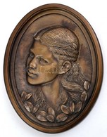 Cyránski Mária (1940-2018): Női Fej, Bronz Fali Kép, Jelzett, 25×19 Cm - Sonstige & Ohne Zuordnung