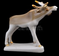 Orosz Porcelán Szarvas Figura. Jelzett, Hibátlan. 17 Cm - Other & Unclassified