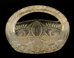 Nagyméretű Kristály Kínáló Kosár. Hibátlan 26 Cm, M: 19 Cm - Glass & Crystal