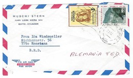 COVER CORREO AERO - VIA AIR MAIL - QUITO- KONSTANZ - ALEMANIA. - Equateur