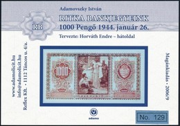 2006 Ritka Bankjegyek 1000P Hátoldal Emlék Képeslap - Unclassified