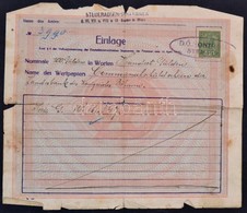 1919 Deutschösterreich értékpapír átvételi Elismervény Okmánybélyeggel és Pecséttel - Sin Clasificación