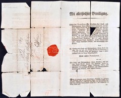 1795 Prága, Mit Allerhochster Bewilligung Című Német Nyelvű Nyomtatott Rendelet, Kézírással és Viaszpecséttel, Nagyobb S - Unclassified