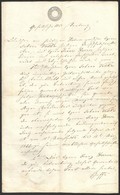 1852 Buda, Német Nyelvű Irat, 30 Kr Szignettás Papíron, Viaszpecséttel - Unclassified