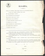 1913 Királyi Magyar Automobil Club Kitöltetlen Kérdőíve - Unclassified