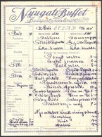 1918 Bp. VI., A Nyugati Buffet étlapja, Részben Kézzel írva - Ohne Zuordnung