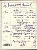 1918 Bp. VI., A Nyugati Buffet étlapja, Részben Kézzel írva - Sin Clasificación