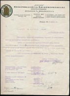 1924 Bp.V., 'Saccus' Zsákforgalmi és Árukereskedelmi Részvénytársaság Fejléces Levélpapírjára írt Levél - Unclassified