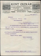 1930 Bp., Kont Oszkár Szikvízgépgyár és Szifonfejöntöde Stb. üzemének Fejléces Levélpapírjára írt Levél Borítékkal - Unclassified