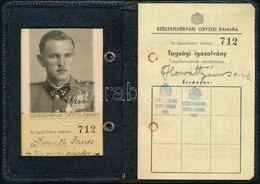 1943 Székesfehérvári Orvosi Kamara Fényképes Tagsági Igazolvány Százados Részére - Unclassified