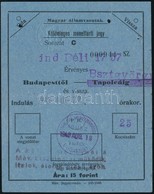 1948 Magyar Államvasutak Különleges Menettérti Jegye Budapesttől Balatonszentgyörgyig - Unclassified