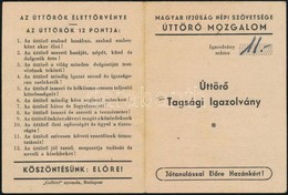 1949 Magyar Ifjúsági Népi Szövetsége Úttörő Mozgalom Tagsági Igazolványa - Ohne Zuordnung