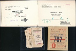 Cca 1970-1980 10 Db Volán Jegy (benne Két Részvételi Jeggyel Bécsbe, Pozsonyba) - Unclassified