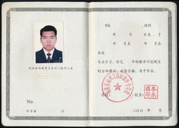 Cca 1998 Kínai Fényképes Iskolai Igazolvány - Ohne Zuordnung