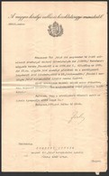 1911 Gr. Zichy János Kultuszminiszter által Aláírt Kinevezési Okirat. - Other & Unclassified