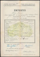 1939 Bp., Szerb Antal (1901-1945) író Aláírása Iskolai értesítőn - Other & Unclassified