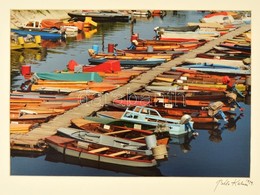 1979 Kálmán Béla (1921-2011): Baja Boatyard, Matricával Jelzett, Aláírt Fotó, Paszpartuban, 25×36 Cm - Other & Unclassified