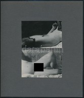 Nő és Férfi, Pornográf/erotikus Fotó, 2 Db, Kartonra Ragasztva, 6,5×9,5 Cm - Other & Unclassified