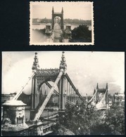 Cca 1940 Budapest, A Régi Erzsébet Híd, 2 Db Fotó, Az Egyik Vintage Fénykép, 4,5x6,4 Cm és 8,5x12,5 Cm - Sonstige & Ohne Zuordnung
