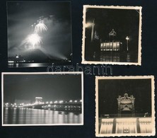 Budapest éjjeli Kivilágításban, Különböző Időpontokban Készült 11 Db Vintage Fotó, Diapozitív Kép és Negatív Vegyesen, 4 - Sonstige & Ohne Zuordnung