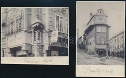 1908 Pozsony, Utcarészletek, 2 Db Fotó, 10,5×7 és 8×9,5 Cm / Bratislava, 2 Photos - Other & Unclassified