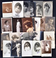 Cca 1910-1940 Vegyes Fotó Tétel, 30 Db, Nagyrészt Női Portrék, Fotólapok, 14x9 Cm és 13x8 Cm Közötti Méretben - Sonstige & Ohne Zuordnung
